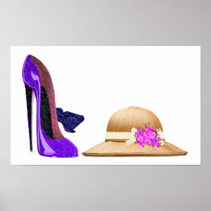 Poster Blue Stiletto Chaussures et art Casquette