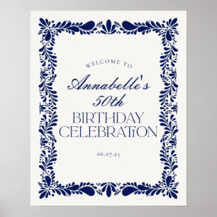 Poster Blue Talavera Carrelage Fiesta Anniversaire Fête B