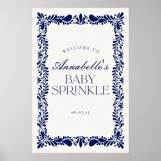 Poster Blue Talavera Espagne Fiesta Baby Sprinke Bienvenu (Devant)