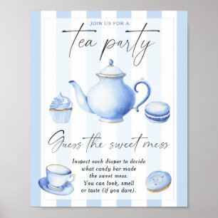 Poster Blue tea party - devinez le doux désordre