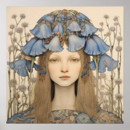 Poster Bluebell Portrait Art Imprimer