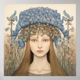 Poster Bluebell Portrait Art Imprimer