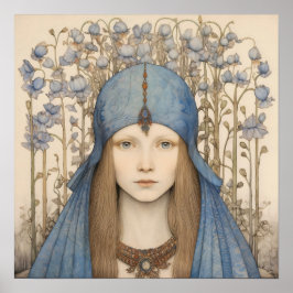 Poster Bluebell Portrait Art Imprimer