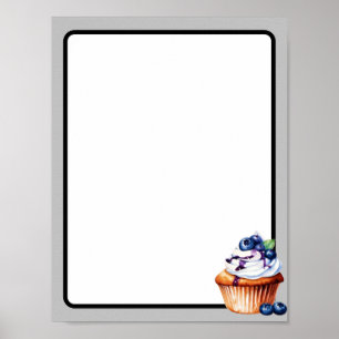 Poster Blueberry Cupcake personnalisable