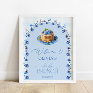 Poster Blueberry Pancake Baby Brunch Baby shower Bienvenu