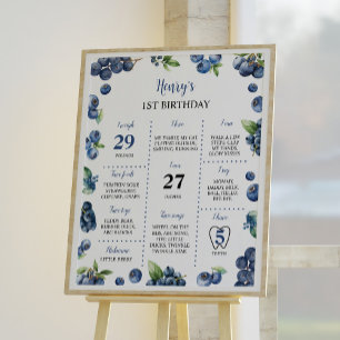 Poster Blueberry Sweet 1er Anniversaire Jalon de fête