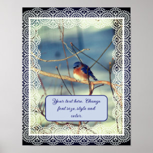Poster Bluebird Créez votre propre texte personnalisé