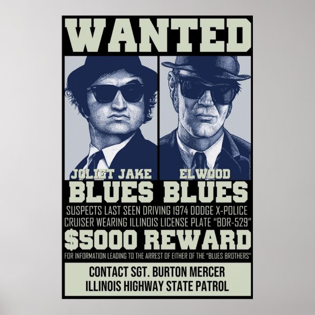 Poster Blues Brothers Recherché (Devant)