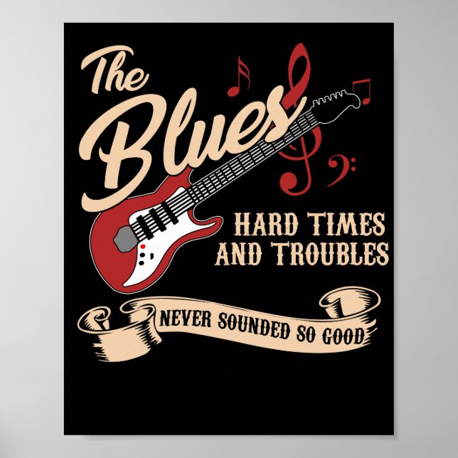 Poster Blues Music Les temps difficiles et les problèmes  (Devant)