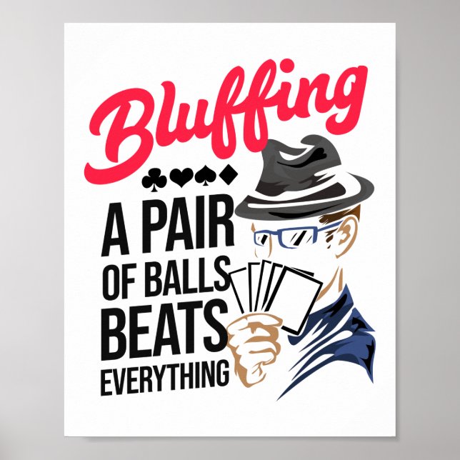 Poster Bluff Une Paire De Balls Beats Poker Casino (Devant)
