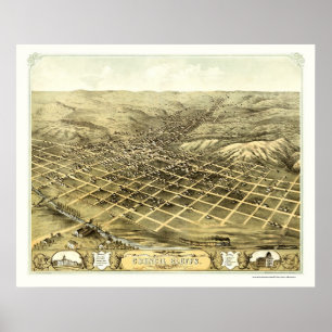 Poster Bluffs du Conseil, carte panoramique d'IA - 1868