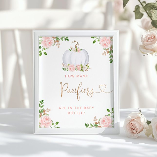 Poster Blush citrouille floral deviner combien de pacific (Créateur téléchargé)