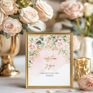 Poster Blush et or Personnalisé créez votre propre signe