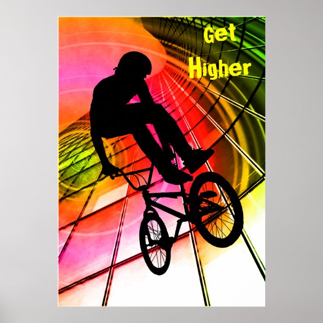 Poster BMX en lignes et cercles (Devant)