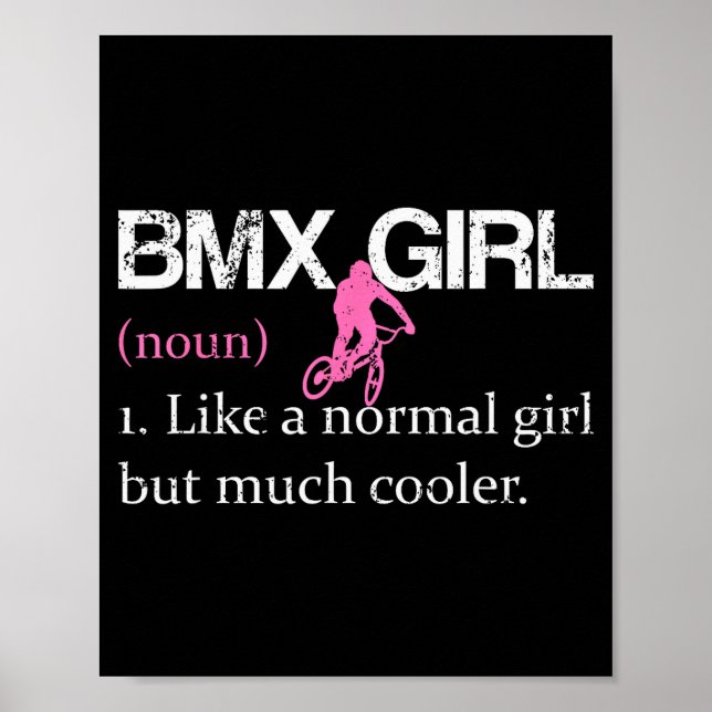 Poster Bmx Girl Definition Funny Bmx Women Rider Cool Bik (Devant)