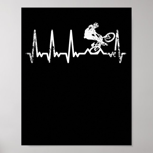 Poster BMX heartbeat vélo freestyle demi-coeur (Devant)