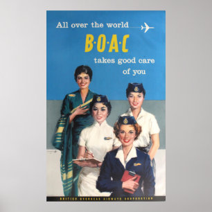Poster BOAC British Overseas Airways