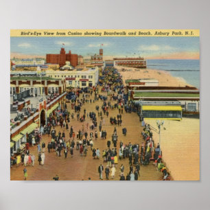 Poster Boardwalk, Asbury Park, New Jersey Vintage
