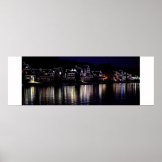 Poster Boathouse Row, Philadelphie, sur la rivière Schuyl