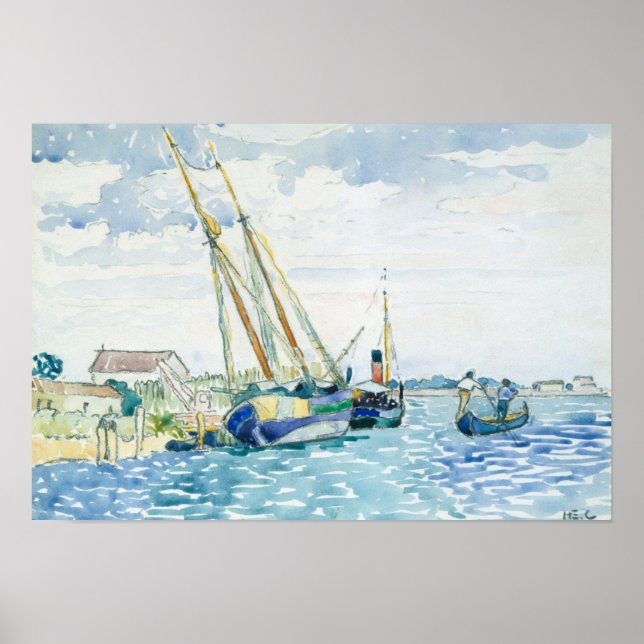 Poster Boats near Venice (Devant)