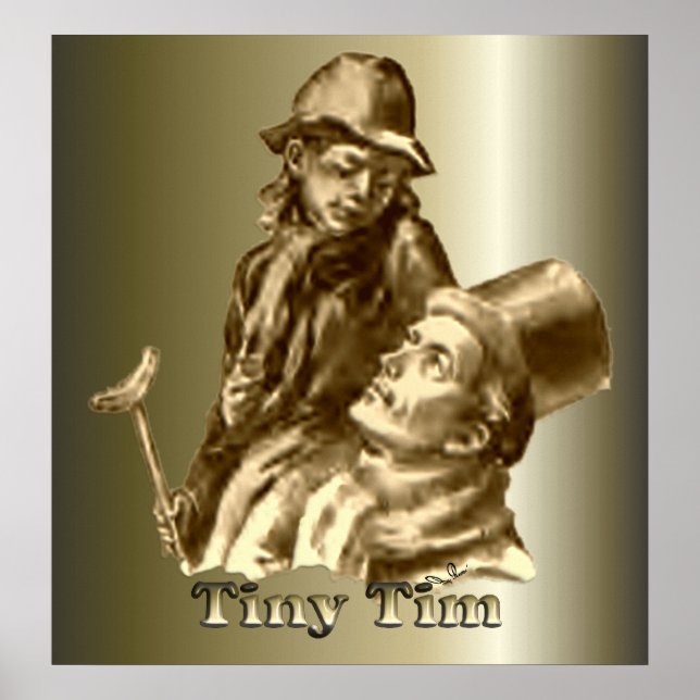 Poster Bob Cratchit et Tiny Tim Christmas Carol (Devant)