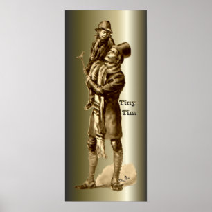 Poster Bob Cratchit et Tiny Tim Christmas Carol
