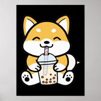 Poster Boba Corgi, Corgi Boba, Boba Shiba, Shiba, Corgi