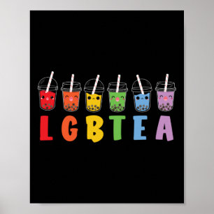 Poster Boba Tea LGBTea Pride la LGBT Arc en ciel