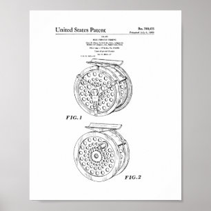 Poster Bobine Pour Brevet De Pêche À La Mouche