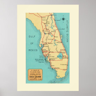 Poster Boca Grande Floride 20x28