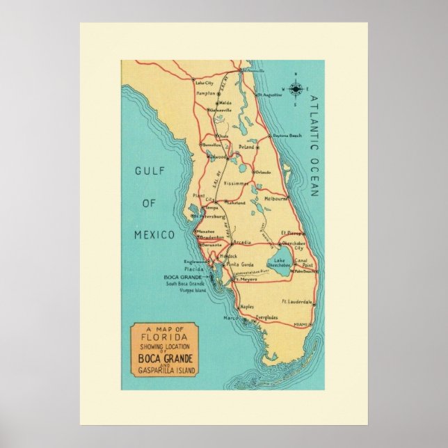 Poster Boca Grande Floride 20x28 (Devant)