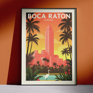 Poster Boca Raton Floride vintage