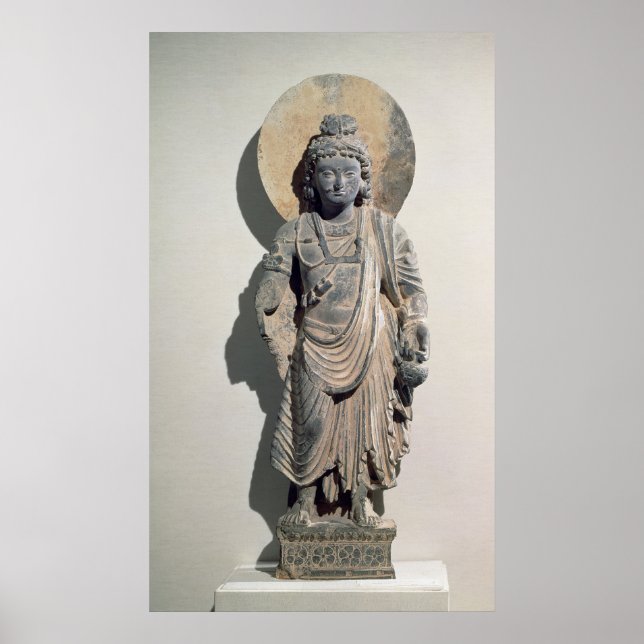 Poster Bodhisattva Maitreya debout, 3e siècle (Devant)