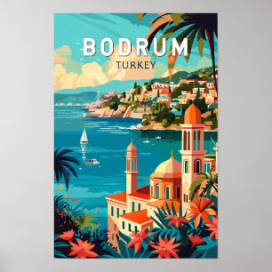 Poster Bodrum Turquie Voyage Art Vintage