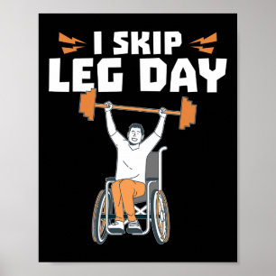 Poster Bodybuilder en fauteuil roulant - Je Saute Jour de