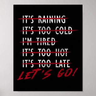 Poster Bodybuilder Funny No Excuses Go Gym Humour Mo