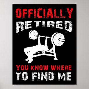 Poster Bodybuilder Retraite Cadeau Retraité Bodybuilding