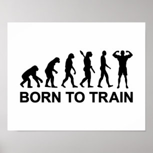 Poster Bodybuilding d'évolution soutenu pour s'exercer