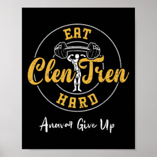 Poster Bodybuilding Eat Clen Tren Hard Anavar Abandon - G