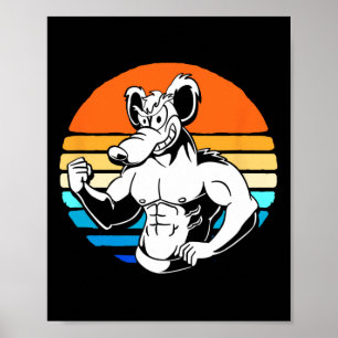 Poster Bodybuilding Gym Lover Retro Gym Rat