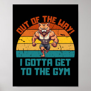 Poster Bodybuilding Poids Chat Lifting Pour Hommes Femmes