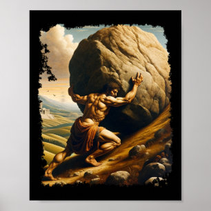 Poster Bodybuilding Sisyphe Endurance Clic Art Grec Myt