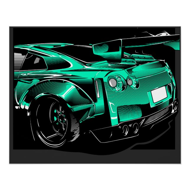 Poster Bodykit de réglage vert R35 GTR (Devant)