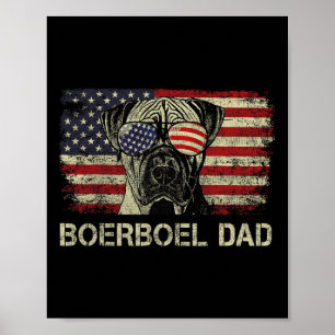 Poster Boerboel Papa Amoureux de les chiens Drapeau améri