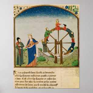 Poster Boethius avec la roue de la fortune