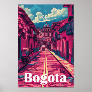 Poster Bogota Colombia Art Vintage Illustration de voyage