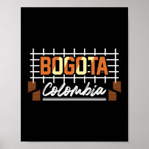 Poster Bogota Colombie Conception de Typographie Rétro