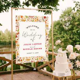 Poster Bohème séché Rustique Floral Automne Falls Mariage