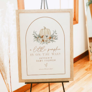 Poster BOHEME Terracotta Citrouille Baby shower Bienvenue