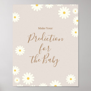 Poster Bohemian Daisy Floral Prédictions pour bébé